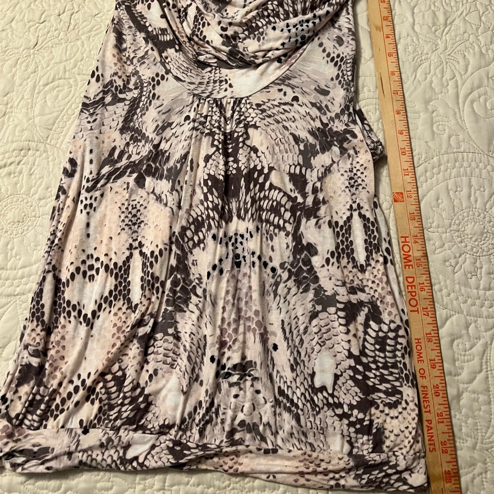 AUGUST SILK TANK GRAY ANIMAL PRINT SIZE XL